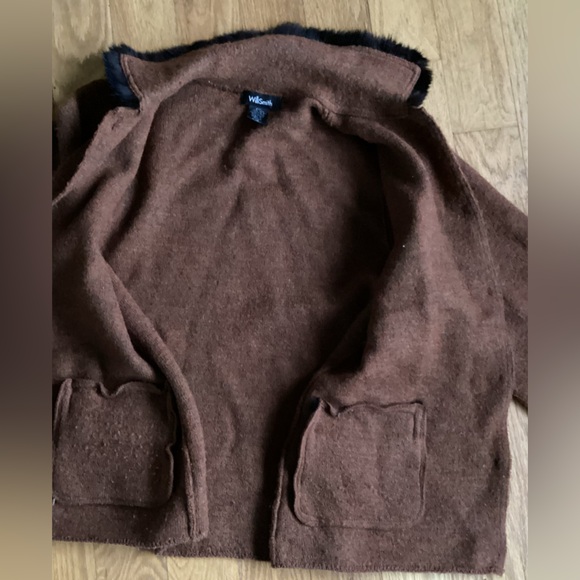 🔥Willi Smith CINNAMON w/Fur VTG CARDIGAN SWEATER VNPLC SZ M - Picture 7 of 16